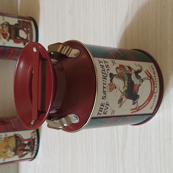 2004 The Saturday Evening Post Christmas Collector's Edition 3x Tin Can - Picture 6 of 7